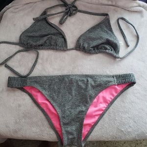 Silver triangle bikini with Silver star